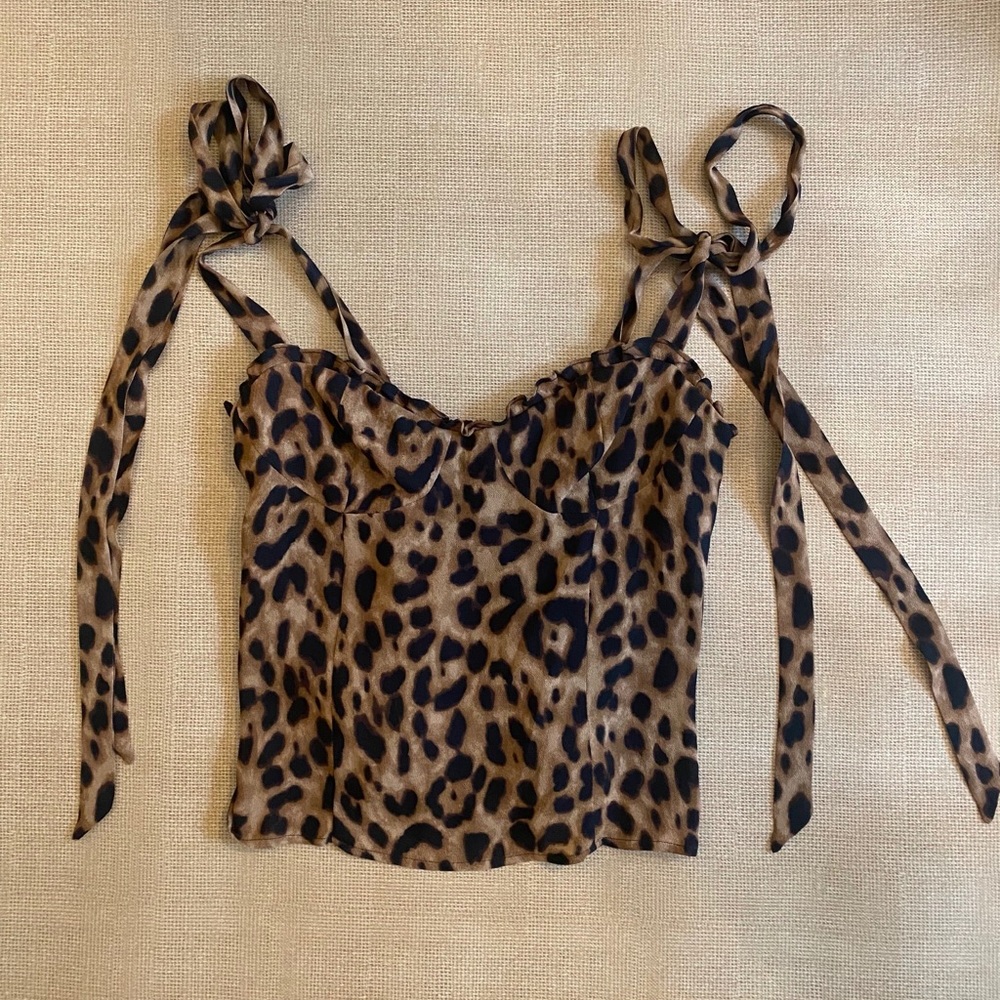 Reformation Blanca Top in Leopard Size 4